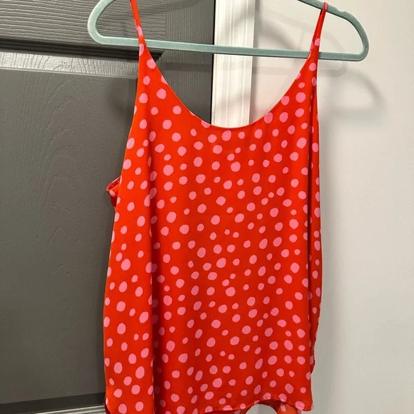LOFT Red and Pink Polka Dot Camisole - Picture 2 of 3